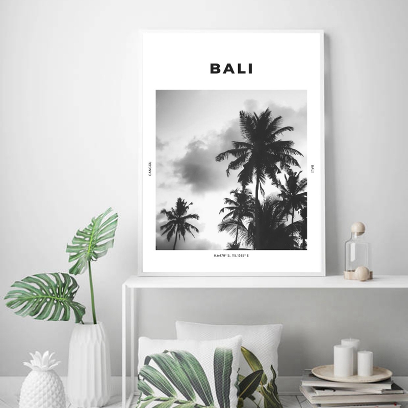 Bali Travel Print Black White  - Home Decor Ubud recension och pris