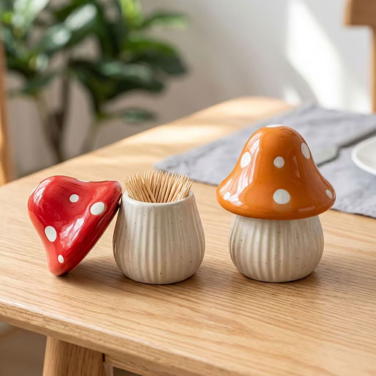 Cartoon Mushroom Ceramic Stora - Home Decor Kitchen recension och pris