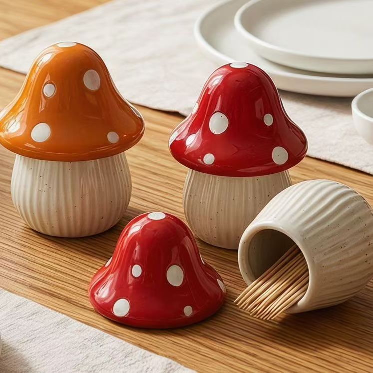 Cartoon Mushroom Ceramic Stora - Home Decor Kitchen recension och pris