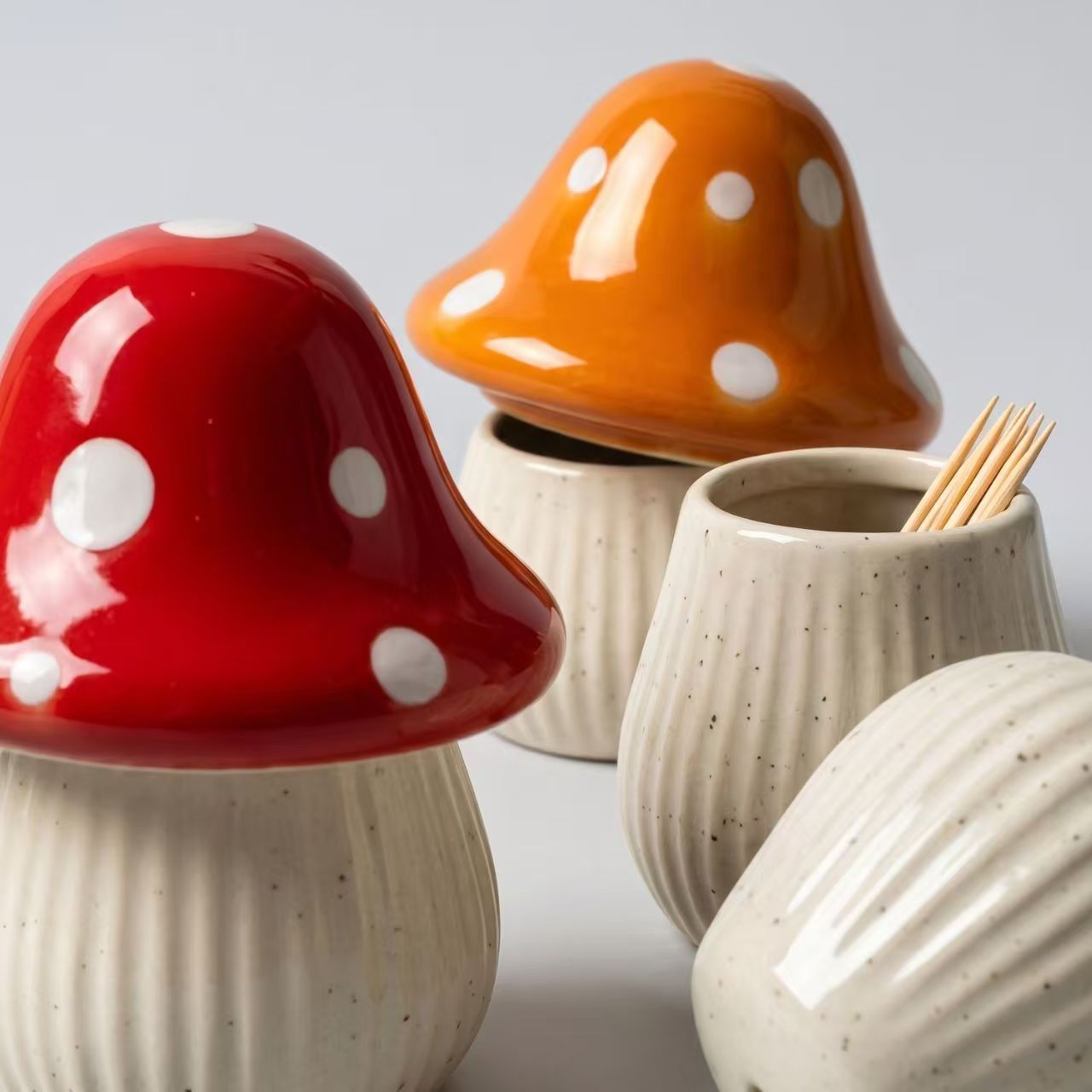 Cartoon Mushroom Ceramic Stora - Home Decor Kitchen recension och pris