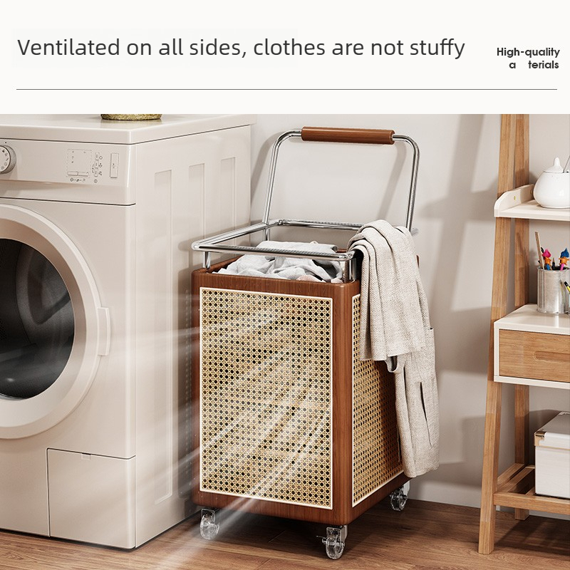 Woven Rattan Laundry Hamper, L - Home Decor Hampers recension och pris