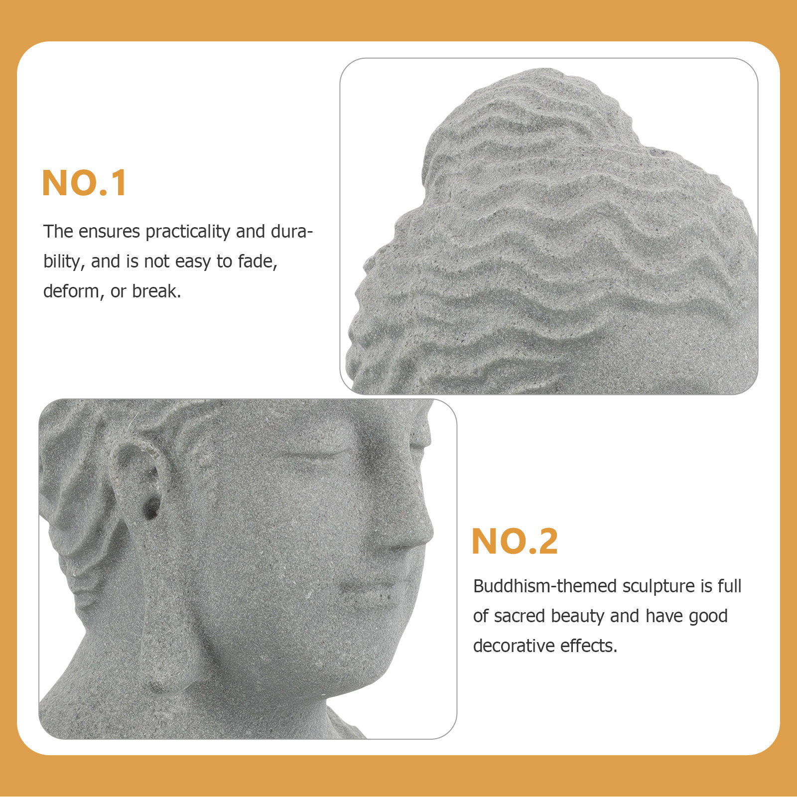 Meditating Buddha Head Statue  - Home Decor Zen recension och pris