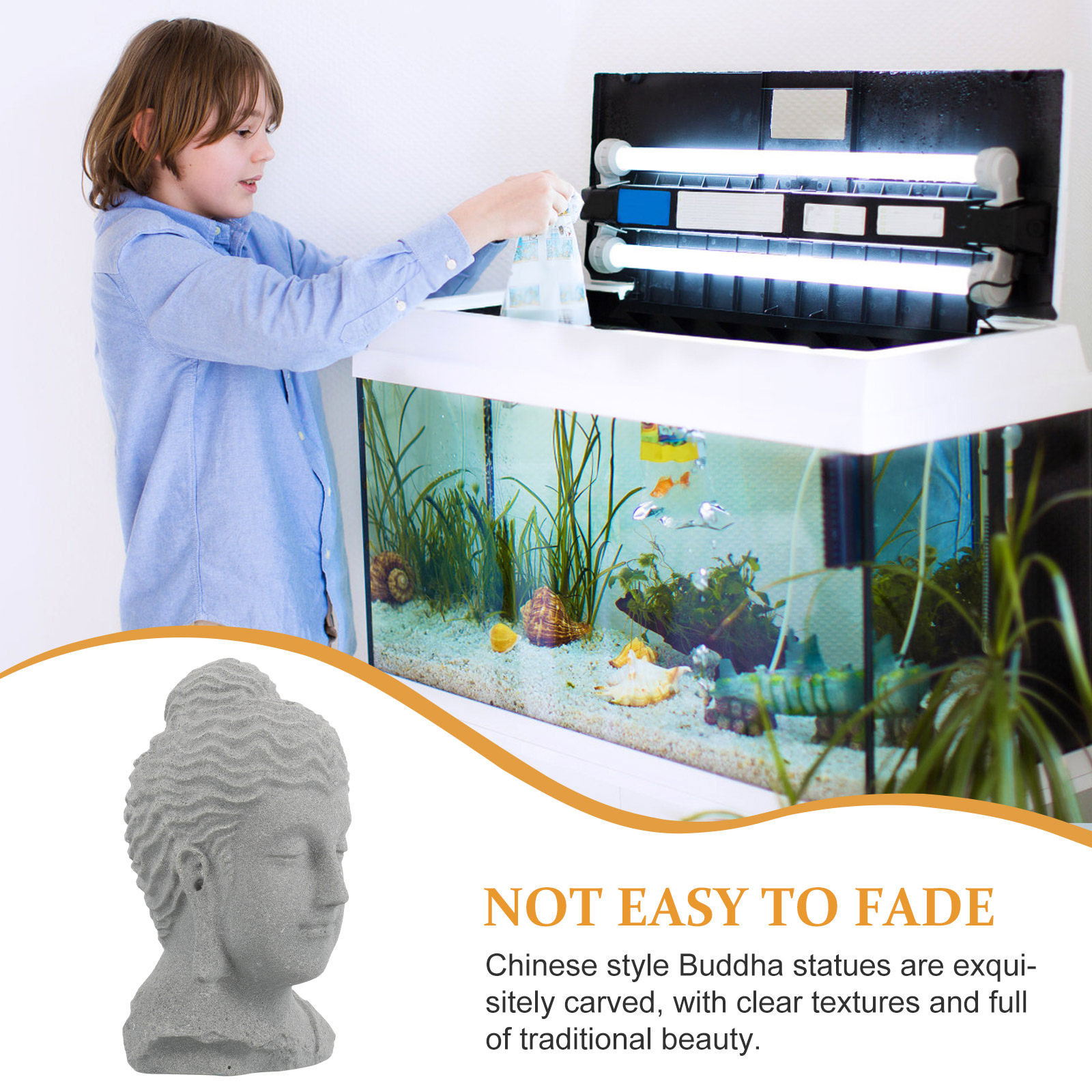 Meditating Buddha Head Statue  - Home Decor Zen recension och pris