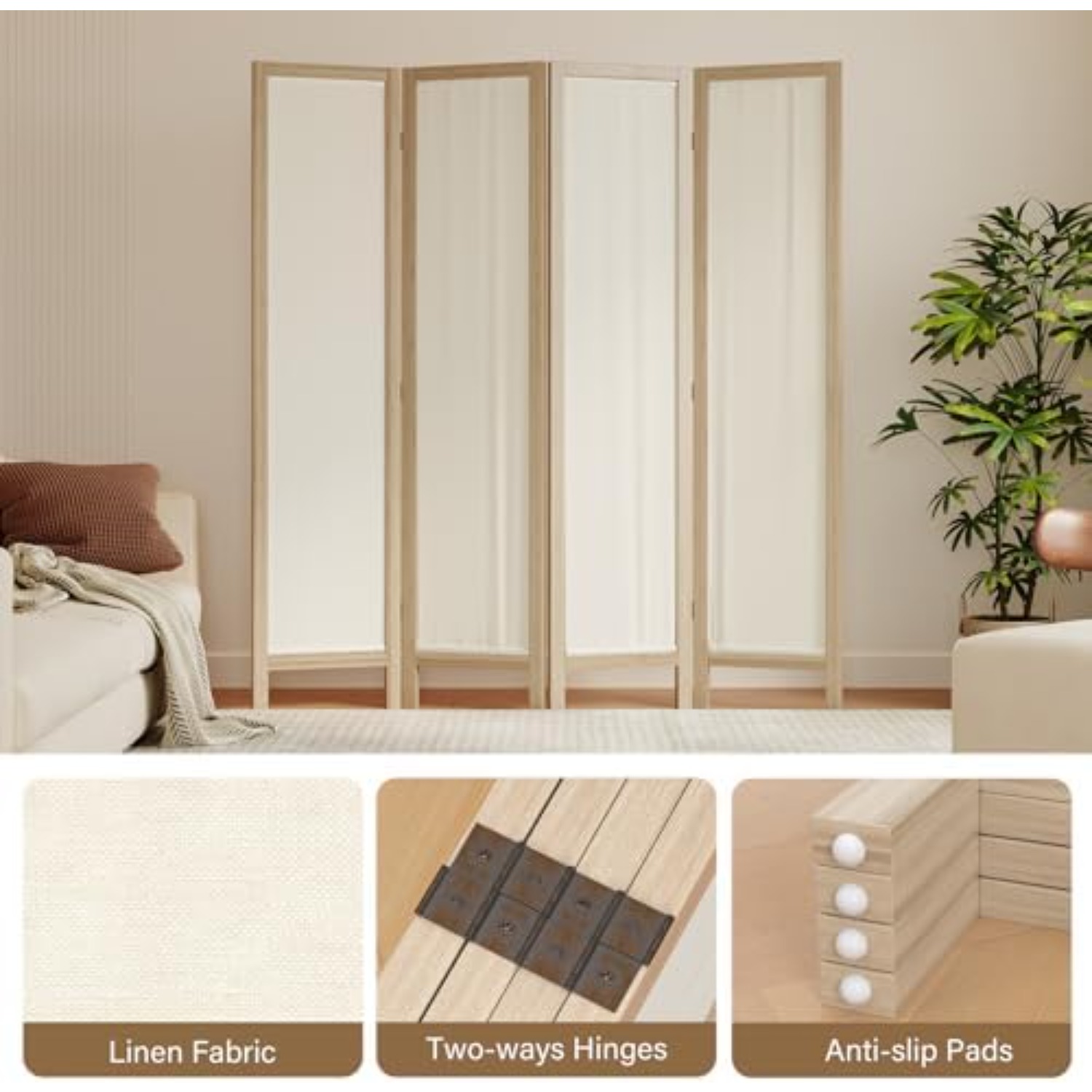 Linen Room Divider Privacy Scr - Room Divider Screen recension och pris