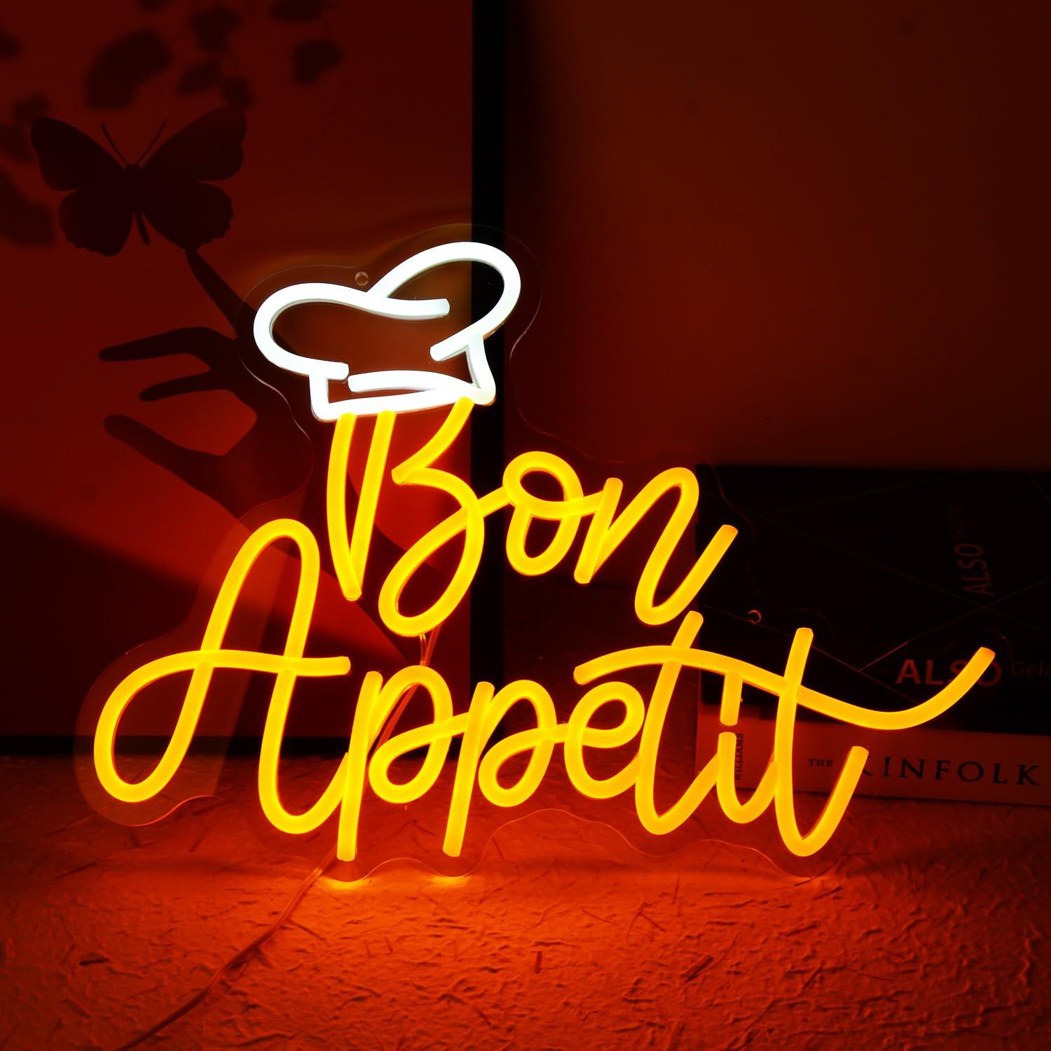 Bon Appetit Chef Hat Neon Sign - Home Decor Kitchen recension och pris