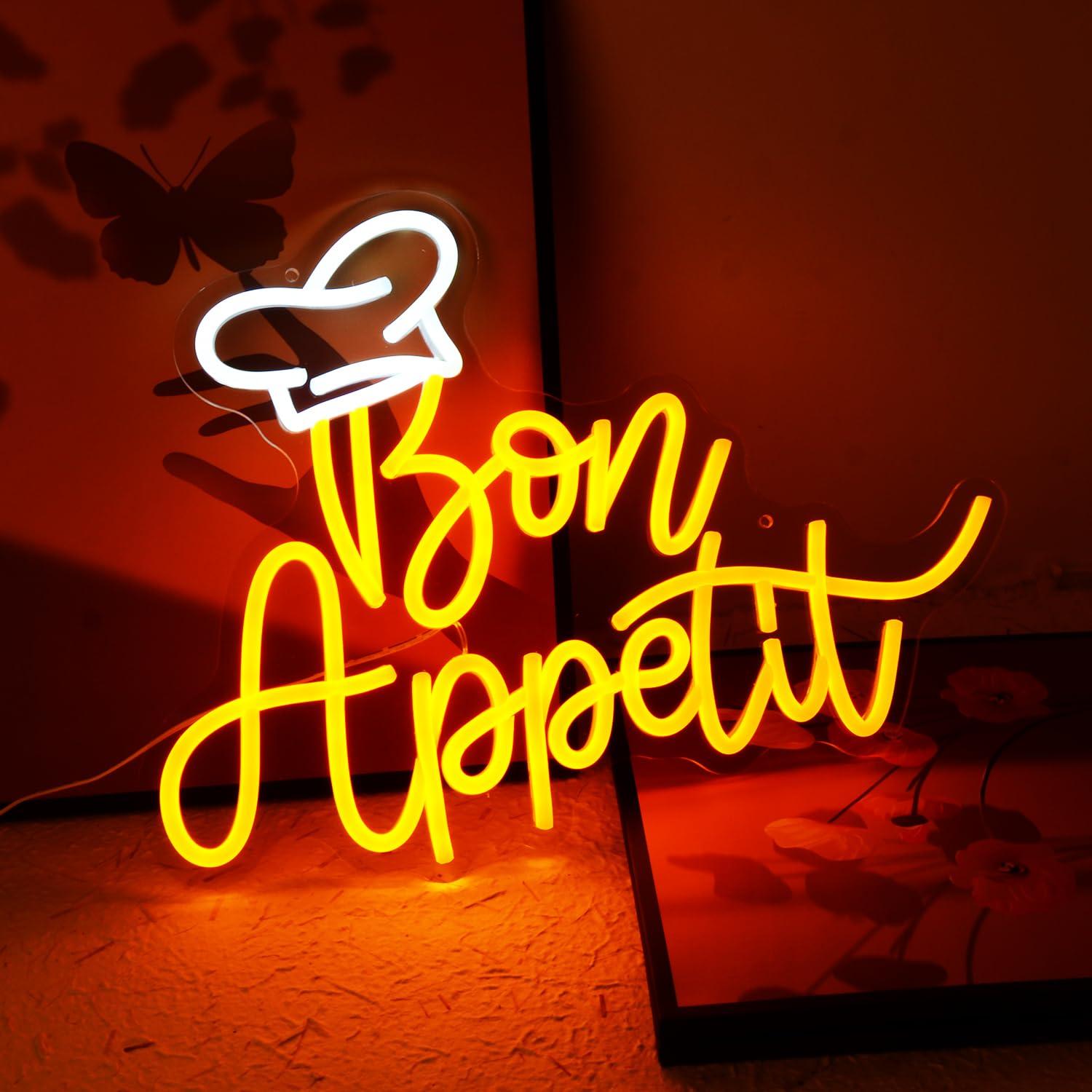 Bon Appetit Chef Hat Neon Sign - Home Decor Kitchen recension och pris