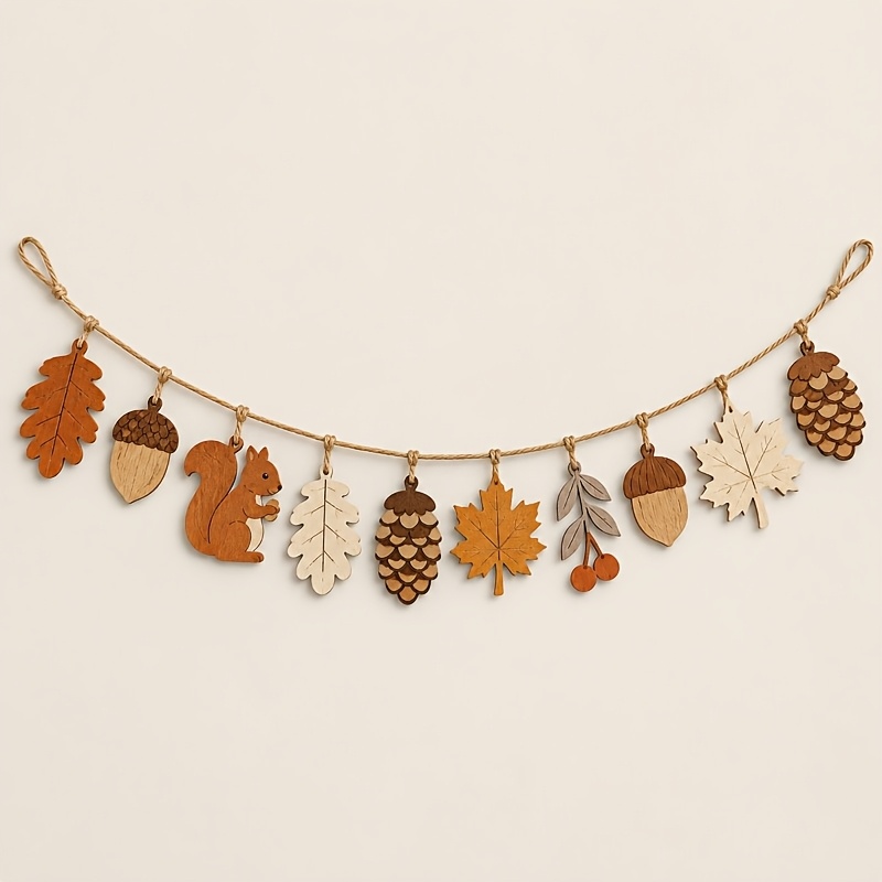 Autumn Wooden Garland Squirrel - Home Decor Garland recension och pris