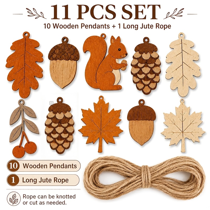 Autumn Wooden Garland Squirrel - Home Decor Garland recension och pris