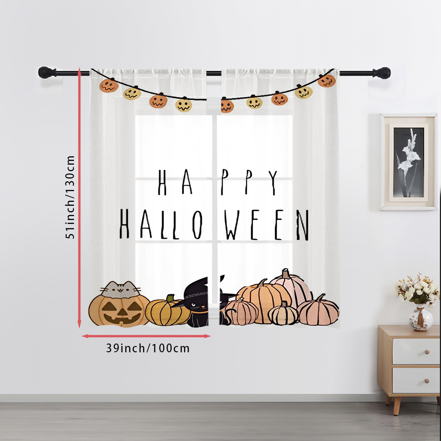 2PCS Digital Print Sheer Curta - Home Decor Garland recension och pris