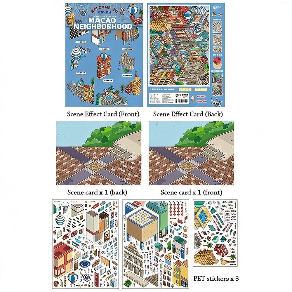 Kawaii Design 3D City Sticker  - Home Decor Zone recension och pris