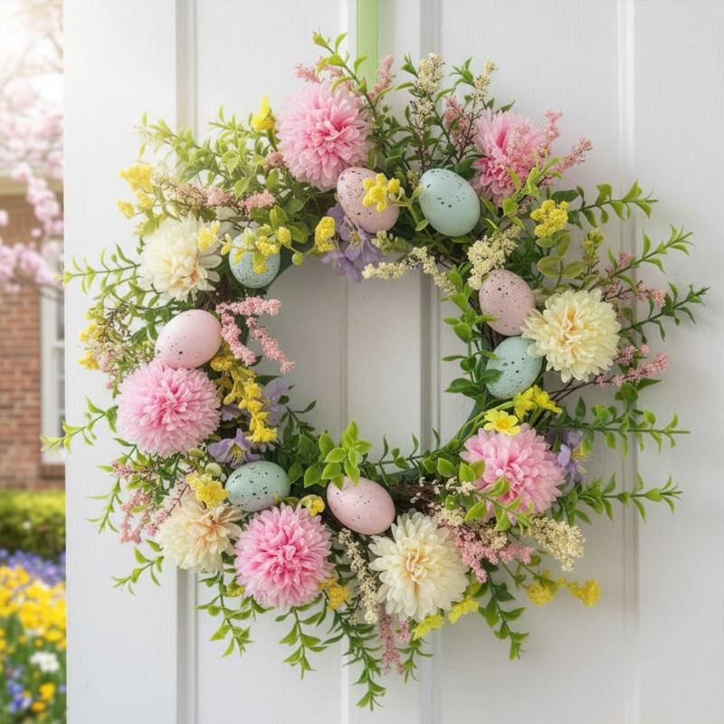 QX2E Easter Door Wreath With A - Home Decor Garland recension och pris