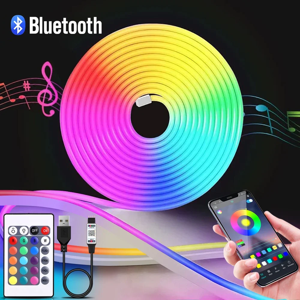 1-5m RGB LED Neon Strip Light  - Home Decor App Free recension och pris